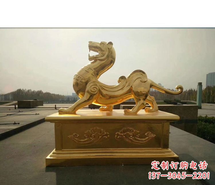 福建广场白虎神兽铜雕