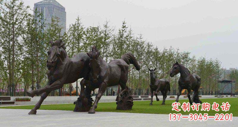 福建广场奔马动物铜雕