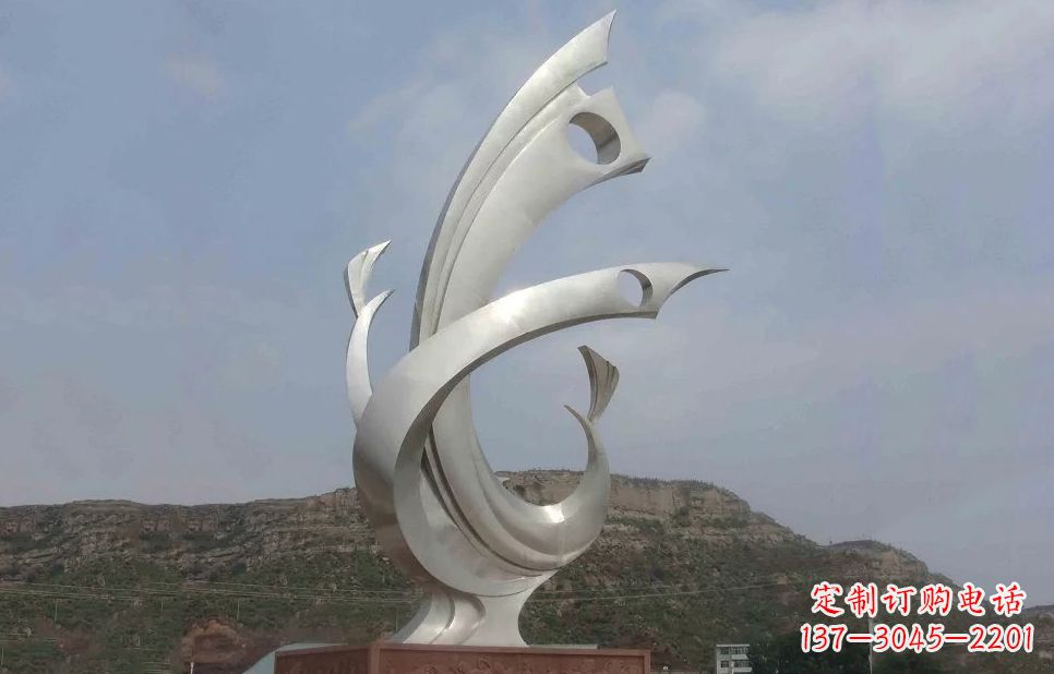 福建金羽凤凰-不锈钢抽象雕塑