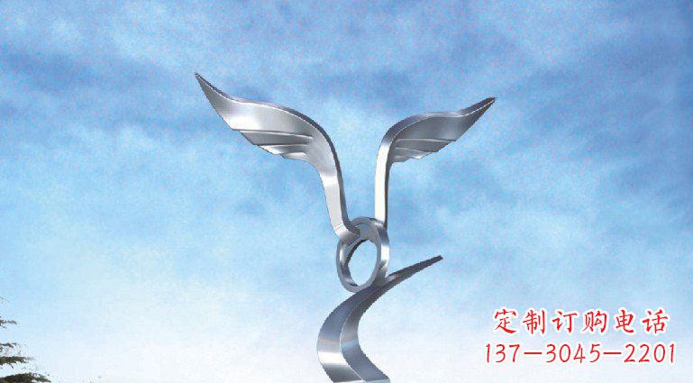 福建广场不锈钢抽象海鸥雕塑