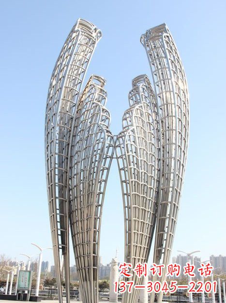 福建不锈钢抽象蝴蝶翅膀雕塑