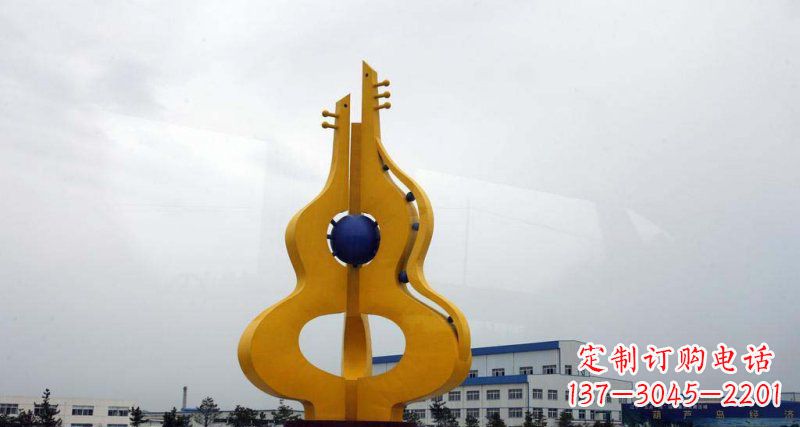 福建中领雕塑:葫芦琵琶不锈钢雕塑