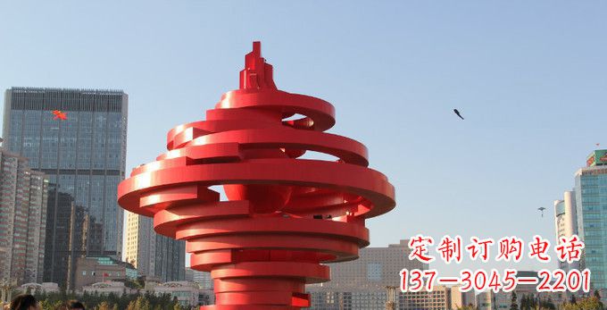 福建不锈钢抽象火炬雕塑,展现活力与坚强