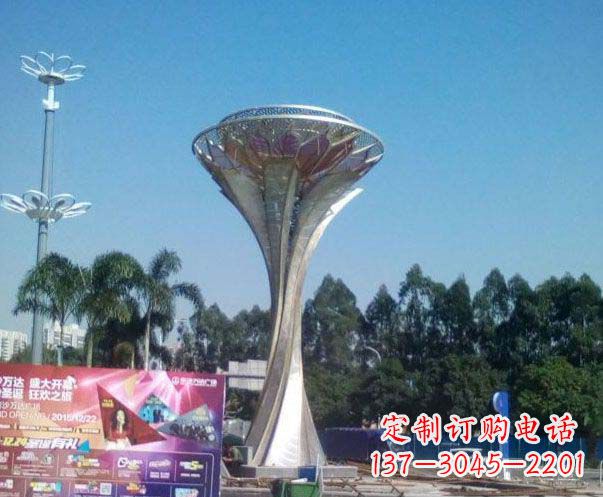 福建广场不锈钢抽象莲花雕塑