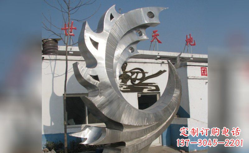 福建精美不锈钢抽象凤凰雕塑