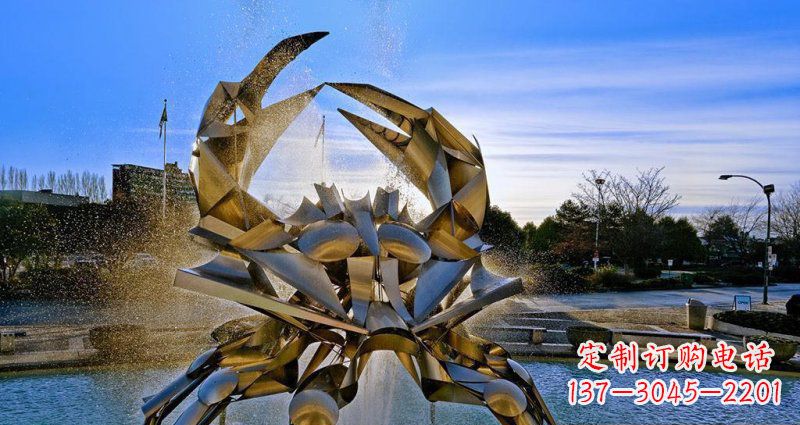 福建优美雅致的不锈钢螃蟹抽象雕塑