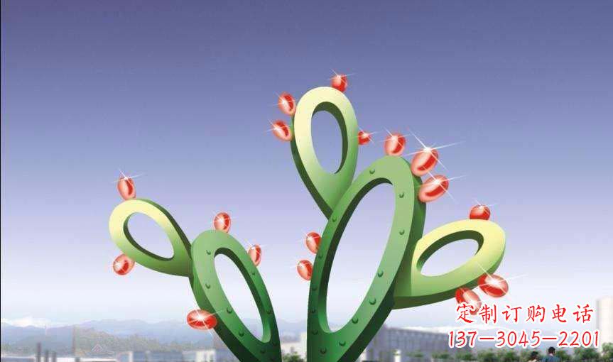 福建广场不锈钢抽象仙人掌雕塑