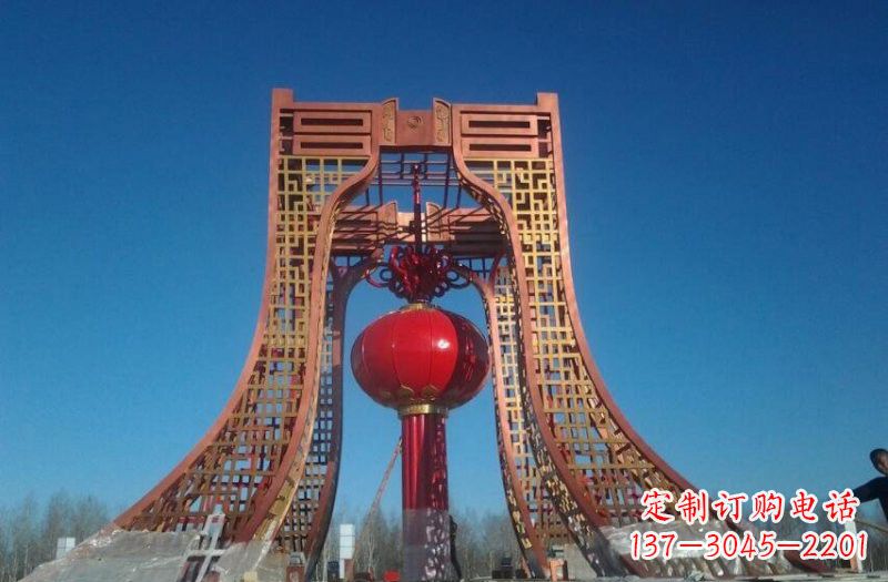 福建中领雕塑推出不锈钢大型灯笼雕塑