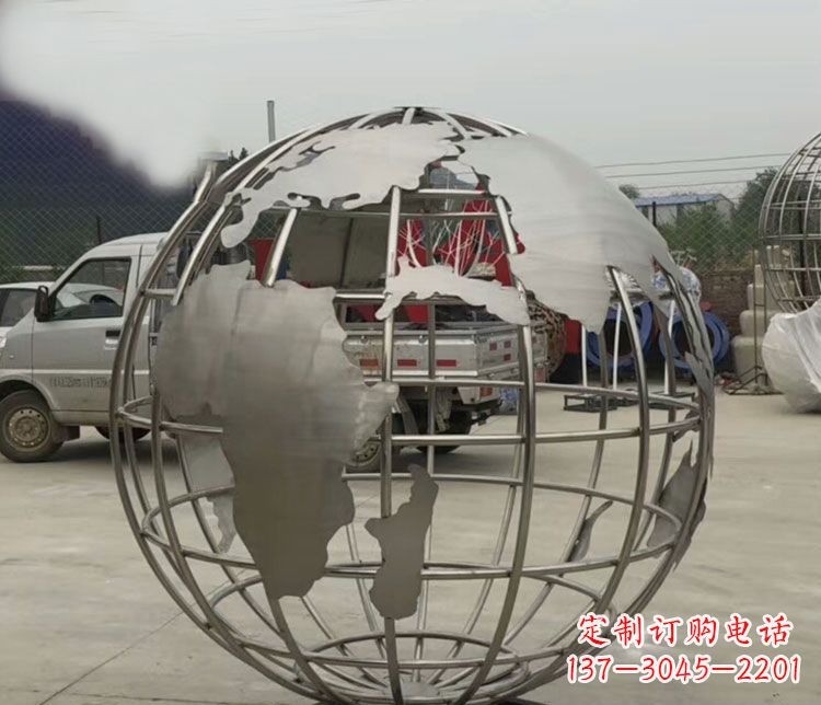 福建中领雕塑:精美不锈钢地球仪雕塑