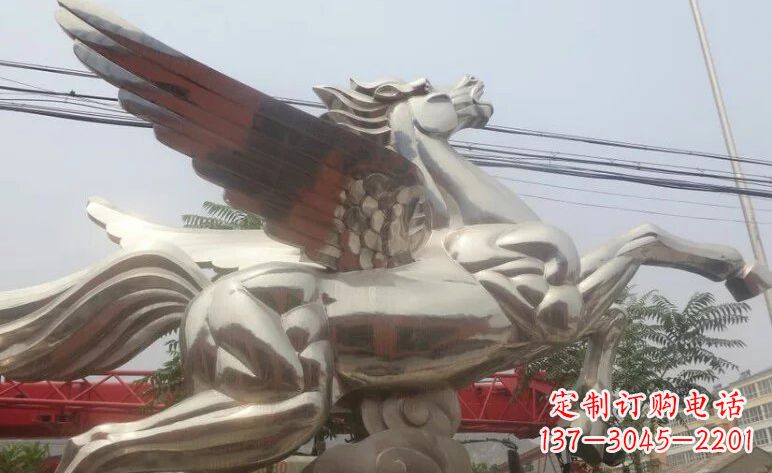 福建流畅优美的不锈钢飞马雕塑