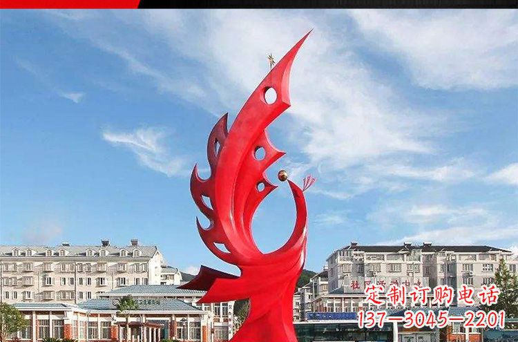 福建广场不锈钢凤凰摆件雕塑1