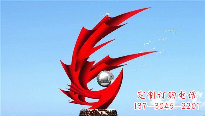 福建广场不锈钢凤凰大型抽象雕塑