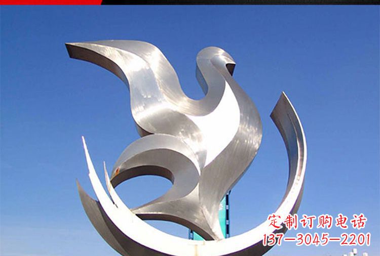 福建雕刻工艺制作的精美不锈钢鸽子摆件