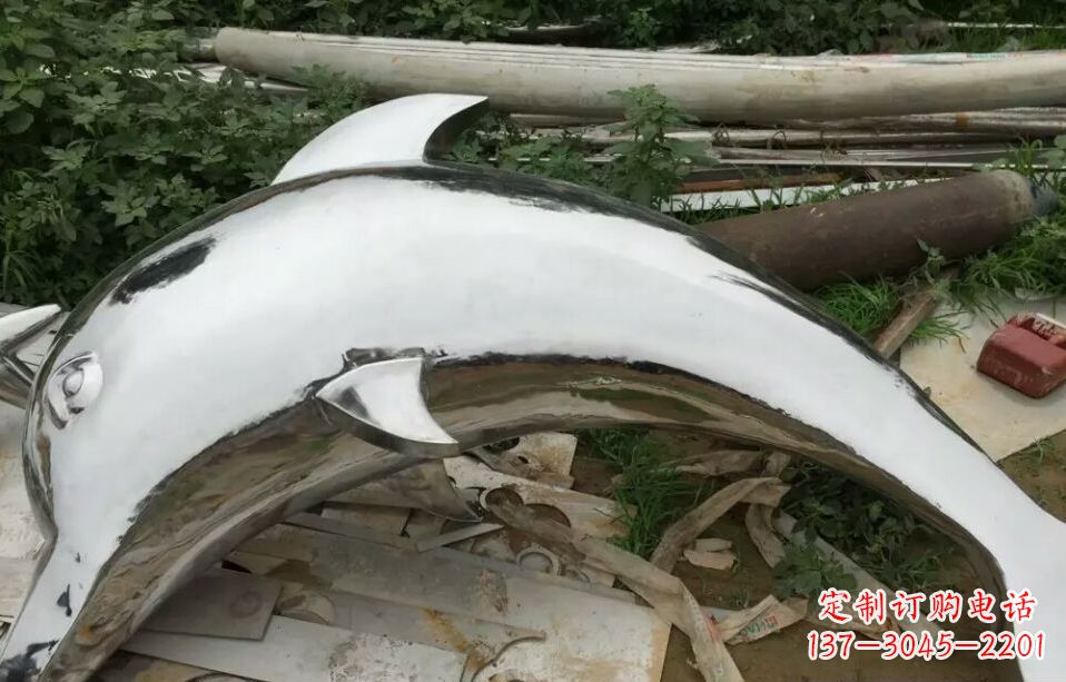 福建广场不锈钢海豚雕塑 (2)