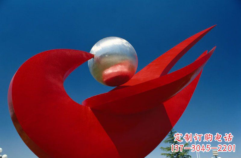福建广场不锈钢和平鸽明珠雕塑 (2)