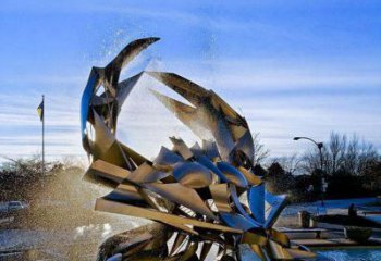 福建凤凰城不锈钢抽象螃蟹雕塑