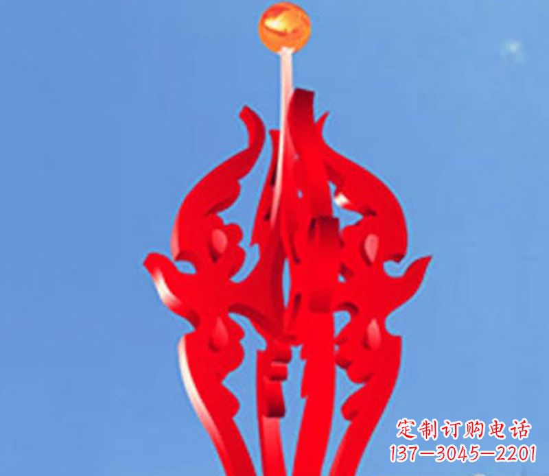 福建中领雕塑出品:不锈钢火苗抽象雕塑