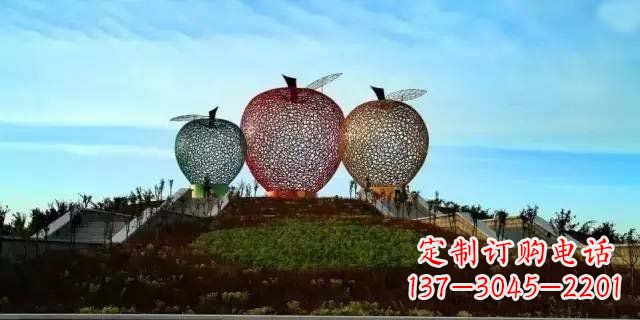 福建精美大气的不锈钢苹果雕塑