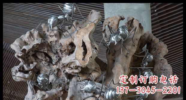 福建展现自然的优雅——不锈钢蚂蚁上树景观雕塑