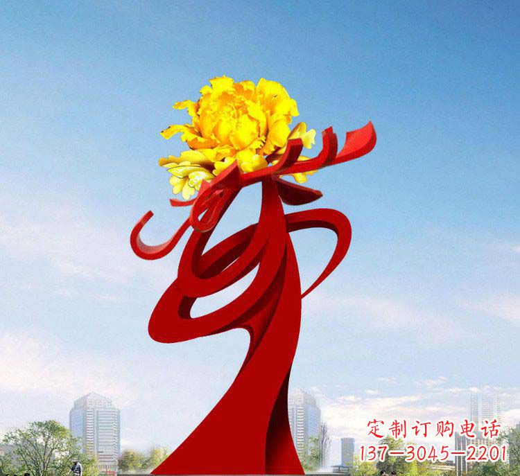 福建中领雕塑:牡丹花开,把美景永久定格