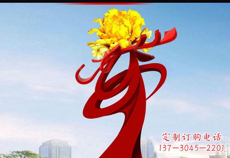 福建欣赏静谧的雕塑之美:不锈钢牡丹花雕塑