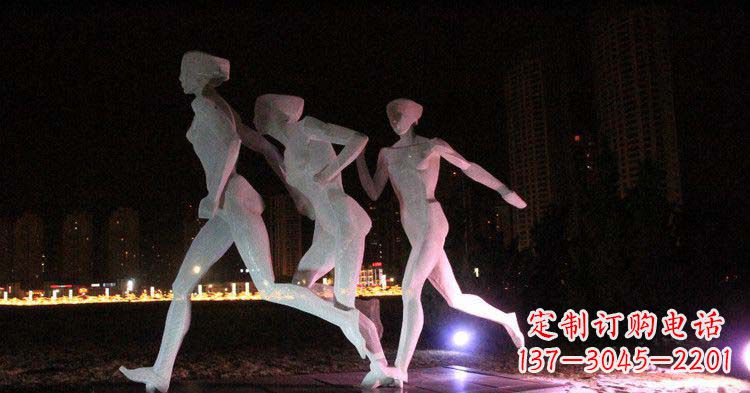 福建优雅靓丽的女性不锈钢跑步雕塑