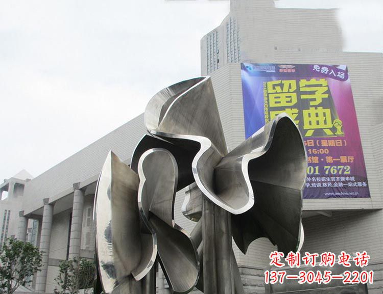 福建全新不锈钢荷叶雕塑,缔造完美景观