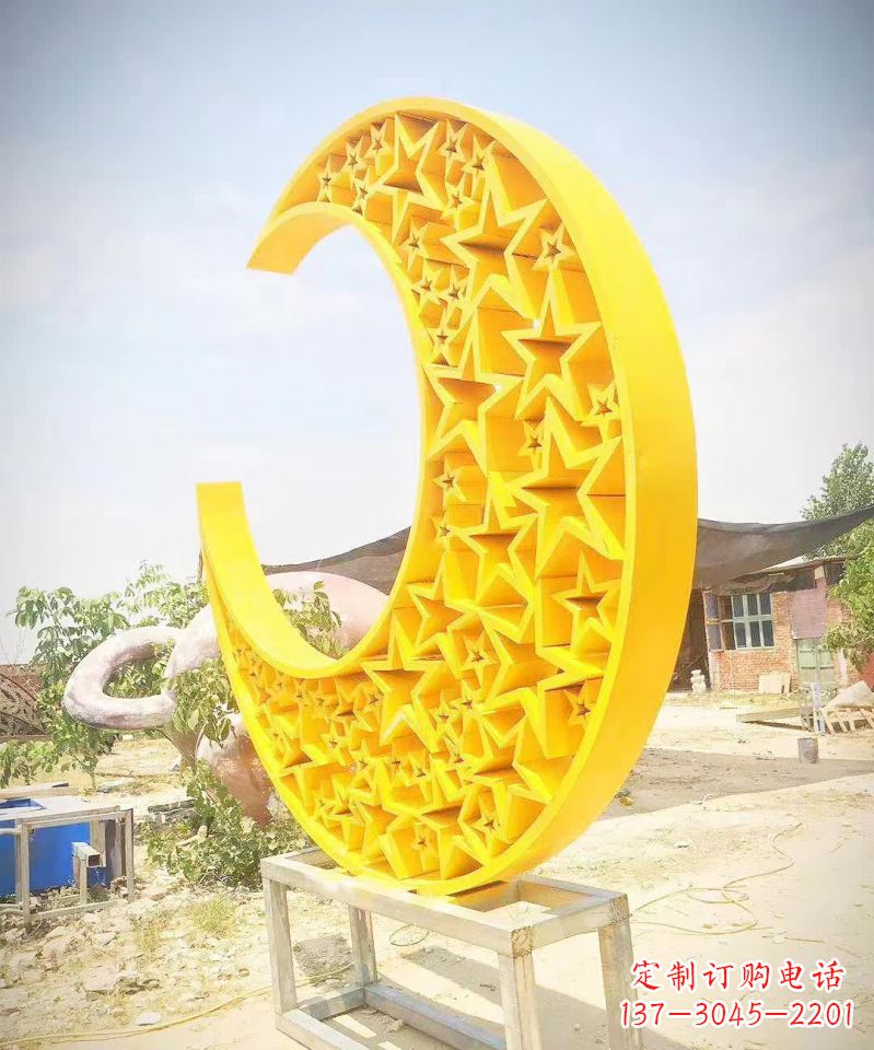 福建魅力四射的五星月亮不锈钢雕塑