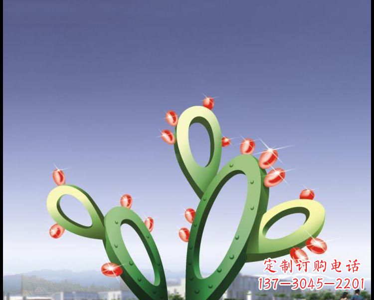 福建视觉焕发的不锈钢仙人掌景观雕塑