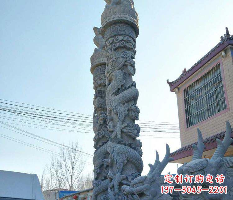 福建广场大理石盘龙柱景观石雕