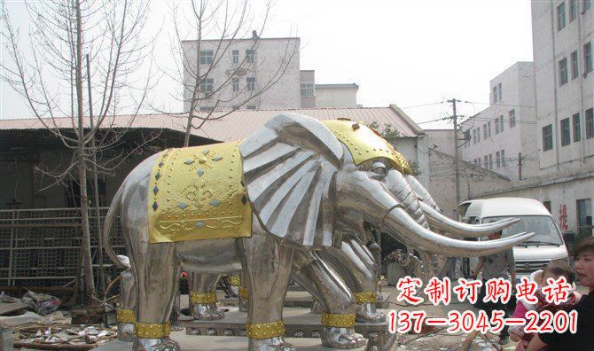 福建广场大象不锈钢雕塑