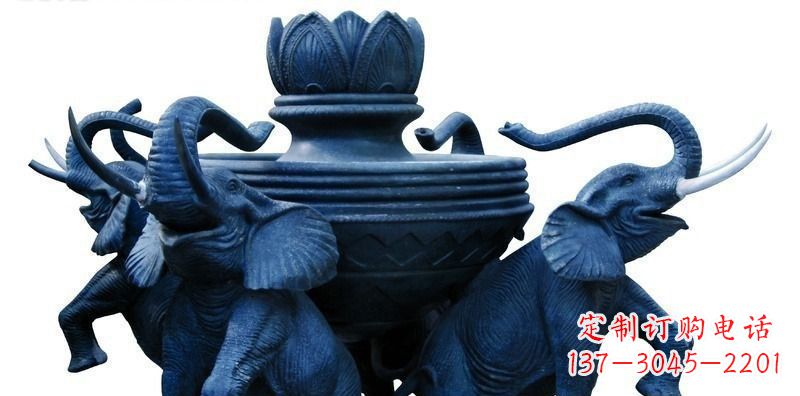 福建广场大象莲花鼎景观铜雕