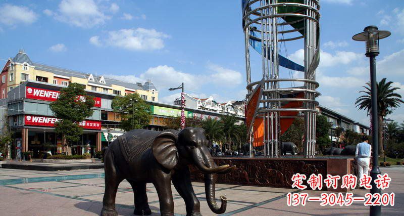福建广场大象动物铜雕