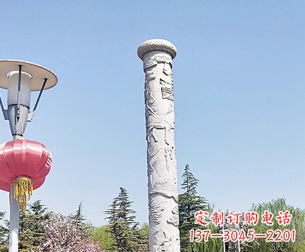 福建广场景观大理石龙柱石雕 (6)