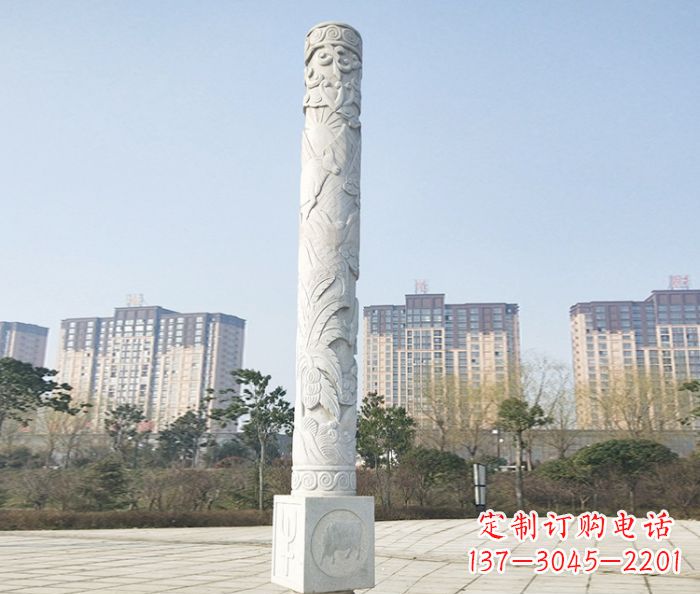 福建广场景观大理石龙柱石雕_2 (2)