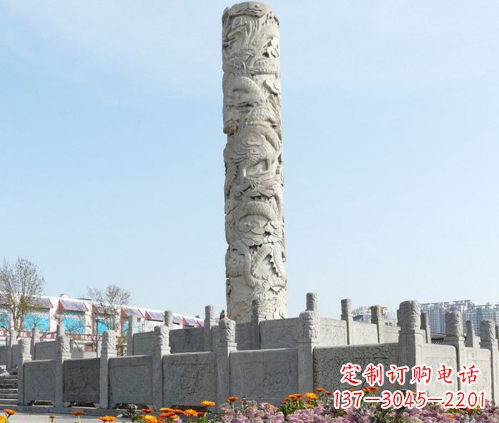 福建广场景观大理石龙柱石雕_1 (2)