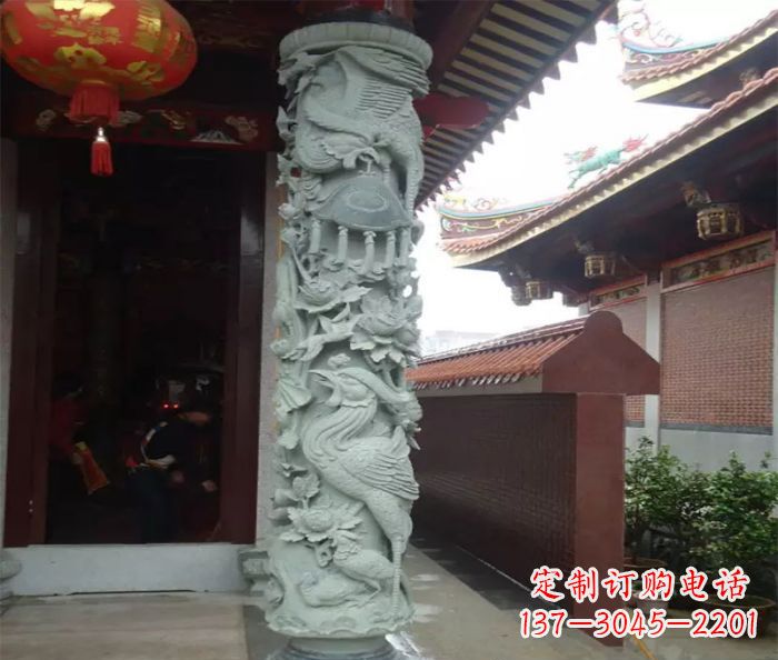 福建广场景观大理石龙柱石雕_2