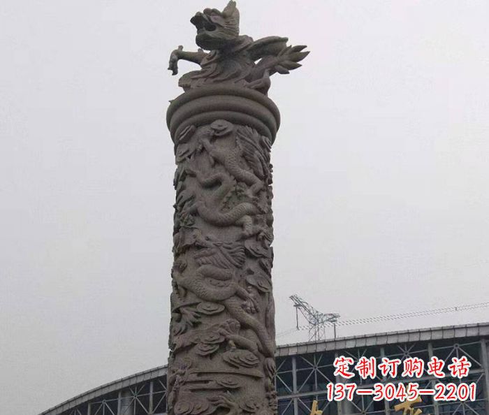 福建中领雕塑|仿古盘龙柱石雕