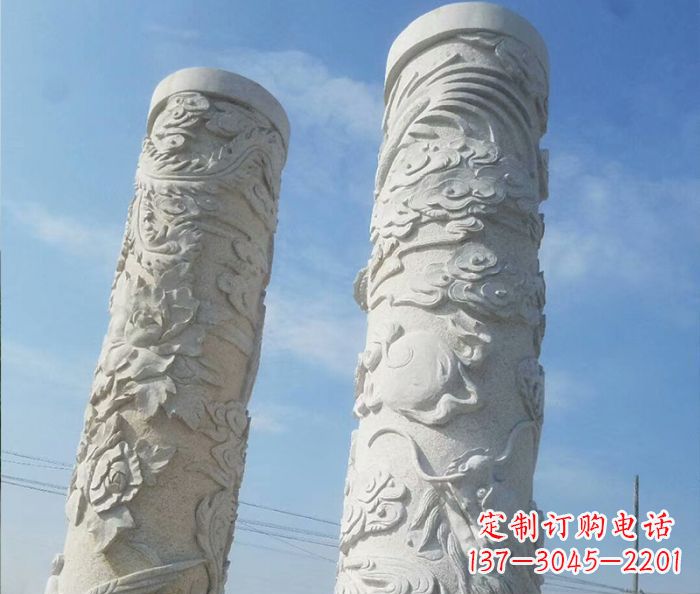 福建广场景观龙柱石雕