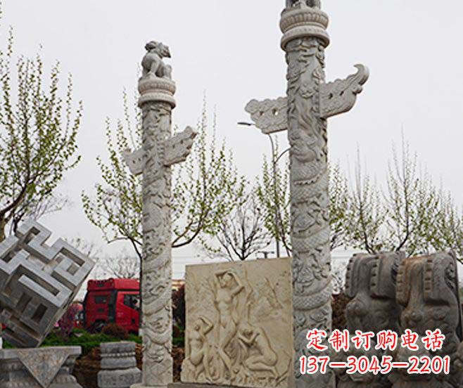 福建盘龙柱石雕华丽装点美丽家园
