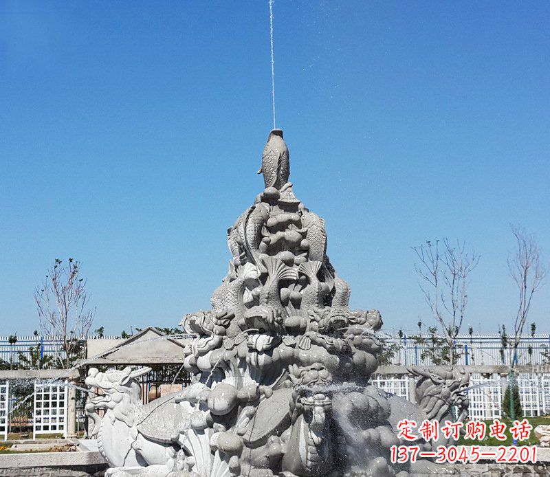福建令人称羡的广场龙龟喷泉石雕
