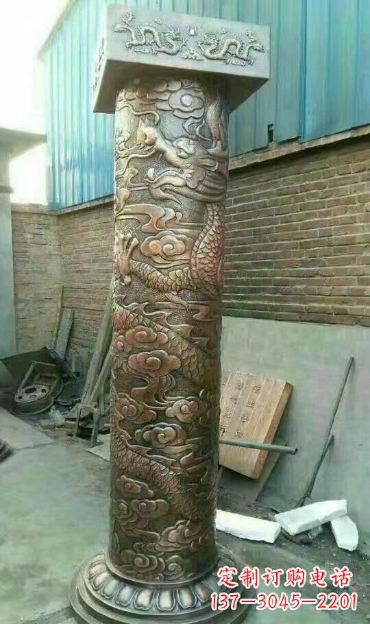 福建广场龙柱铜雕
