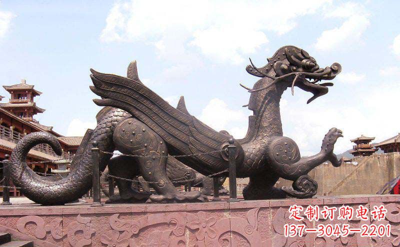 福建舞动古典风采的貔貅铜雕