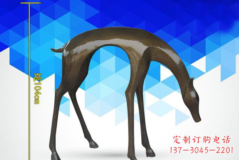 福建铜镜面鹿雕塑,高端雕塑定制