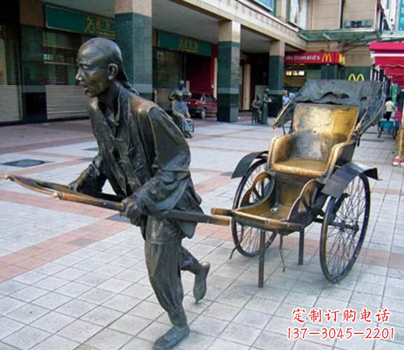 福建黄包车雕塑,艺术品级的装饰