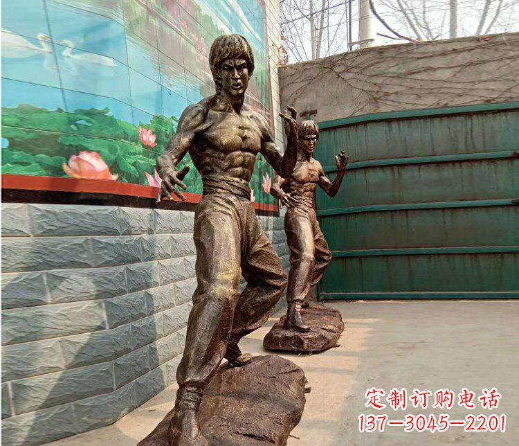 福建专业定制李小龙铜雕小品