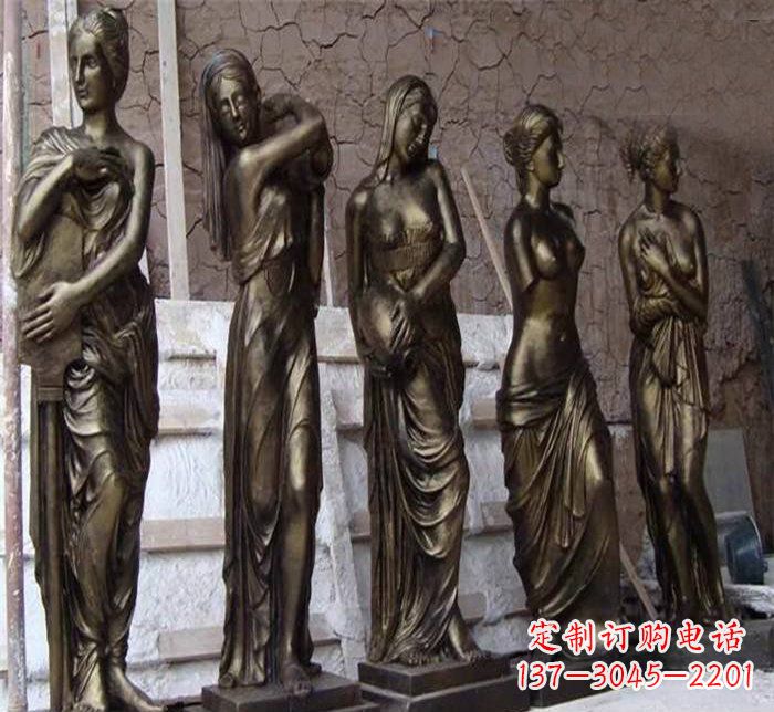 福建浪漫美女装饰铜雕四方