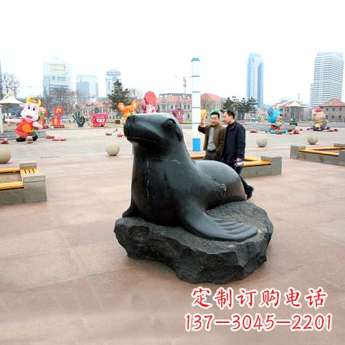 福建海豹石雕塑,精美纯手工制作
