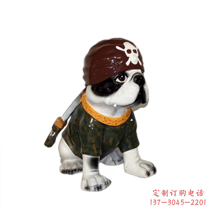 福建海盗斗牛犬雕塑,精美外观,彰显激情