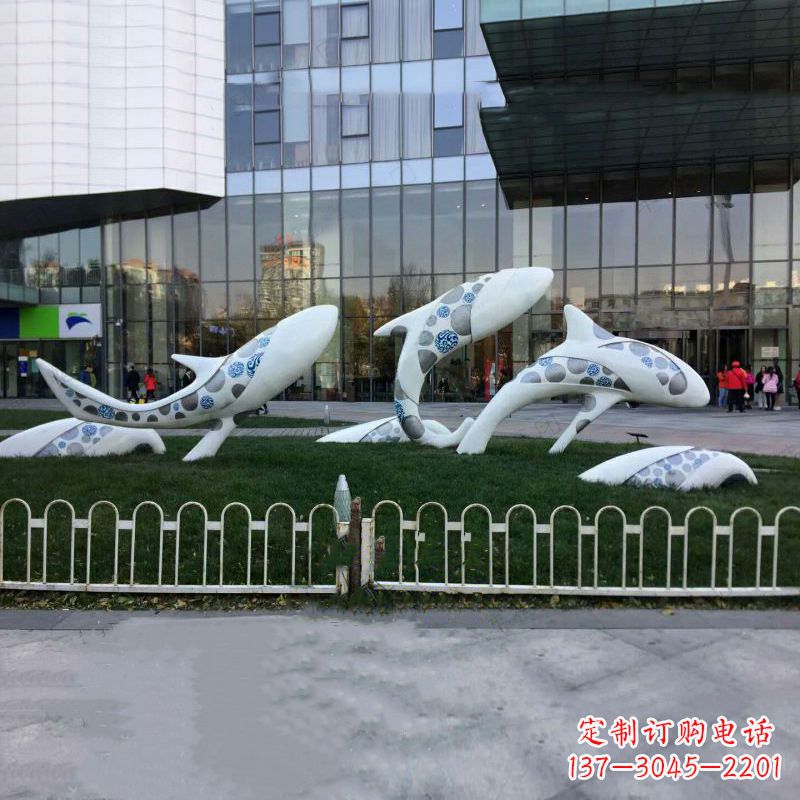 福建城市绿地观赏海豚雕塑
